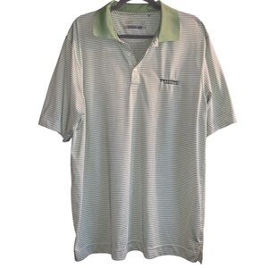 Cutter & Buck Firestone Country Club Green White Striped Golf Polo Sz XL